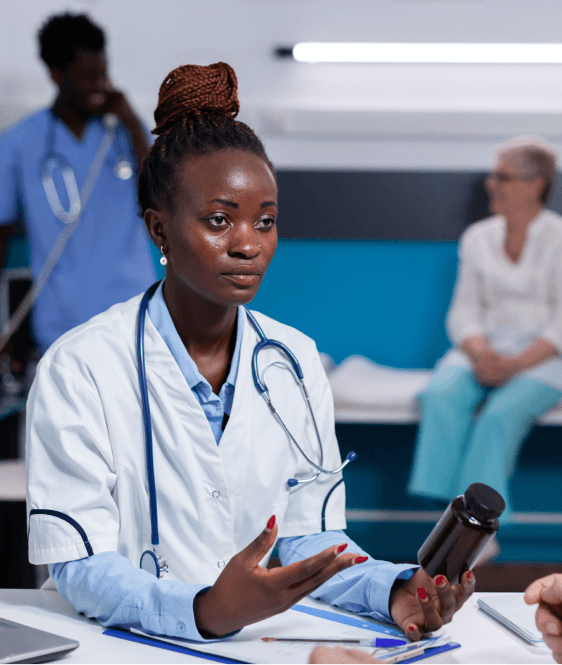 Healthcare professional in a clinical setting